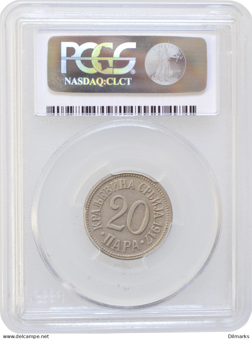 Serbia 20 Para 1917, PCGS MS64, &quot;King Peter I (1903 - 1918)&quot; - Servië