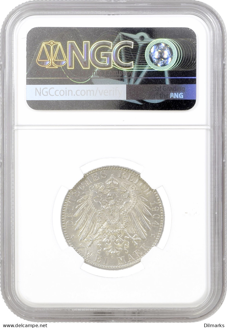 Saxony 2 Mark 1904, NGC MS63, &quot;Death Of George Of Saxony&quot; - Andere - Afrika