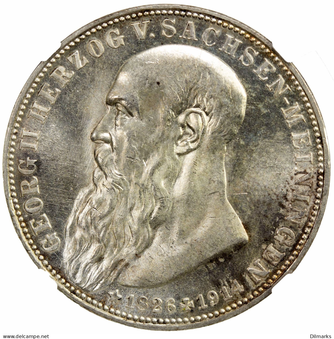 Saxe-Meiningen 3 Mark 1915, NGC MS64, &quot;Death Of Georg II&quot; - Autres – Afrique