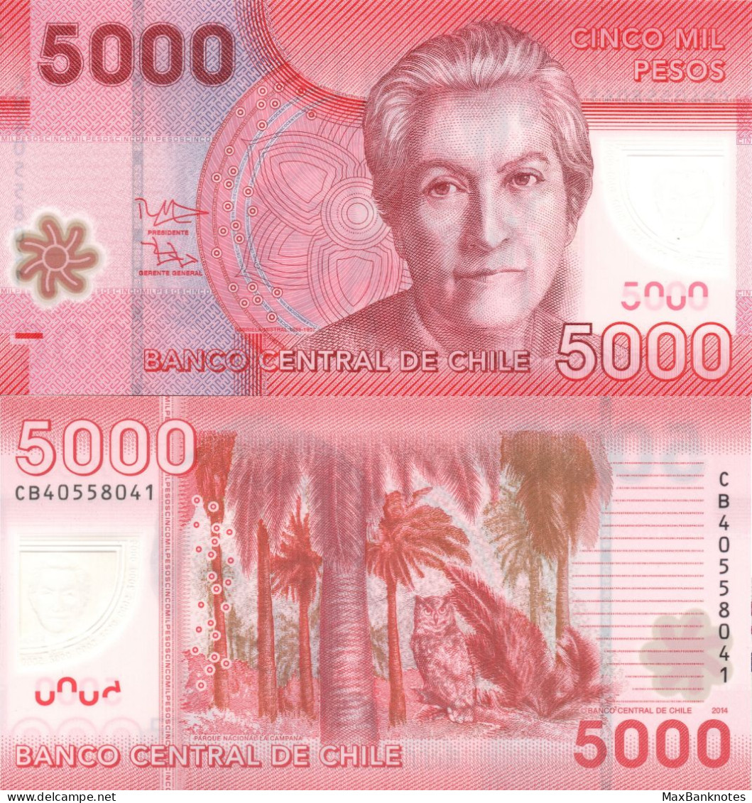 Chile / 5.000 Pesos / 2014 / P-163(e) / UNC - Chili