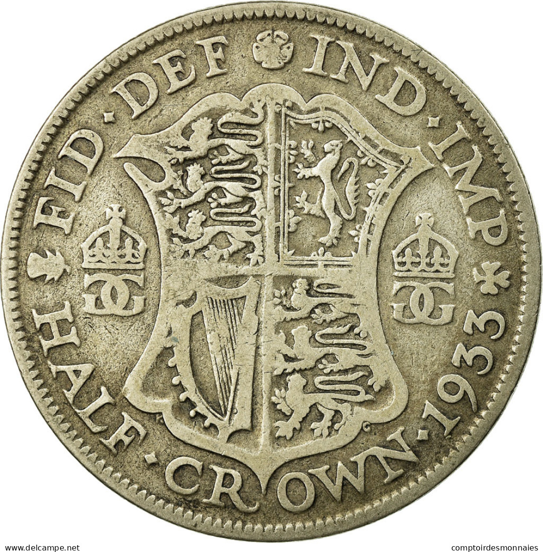 Monnaie, Grande-Bretagne, George V, 1/2 Crown, 1933, TTB, Argent, KM:835 - K. 1/2 Crown