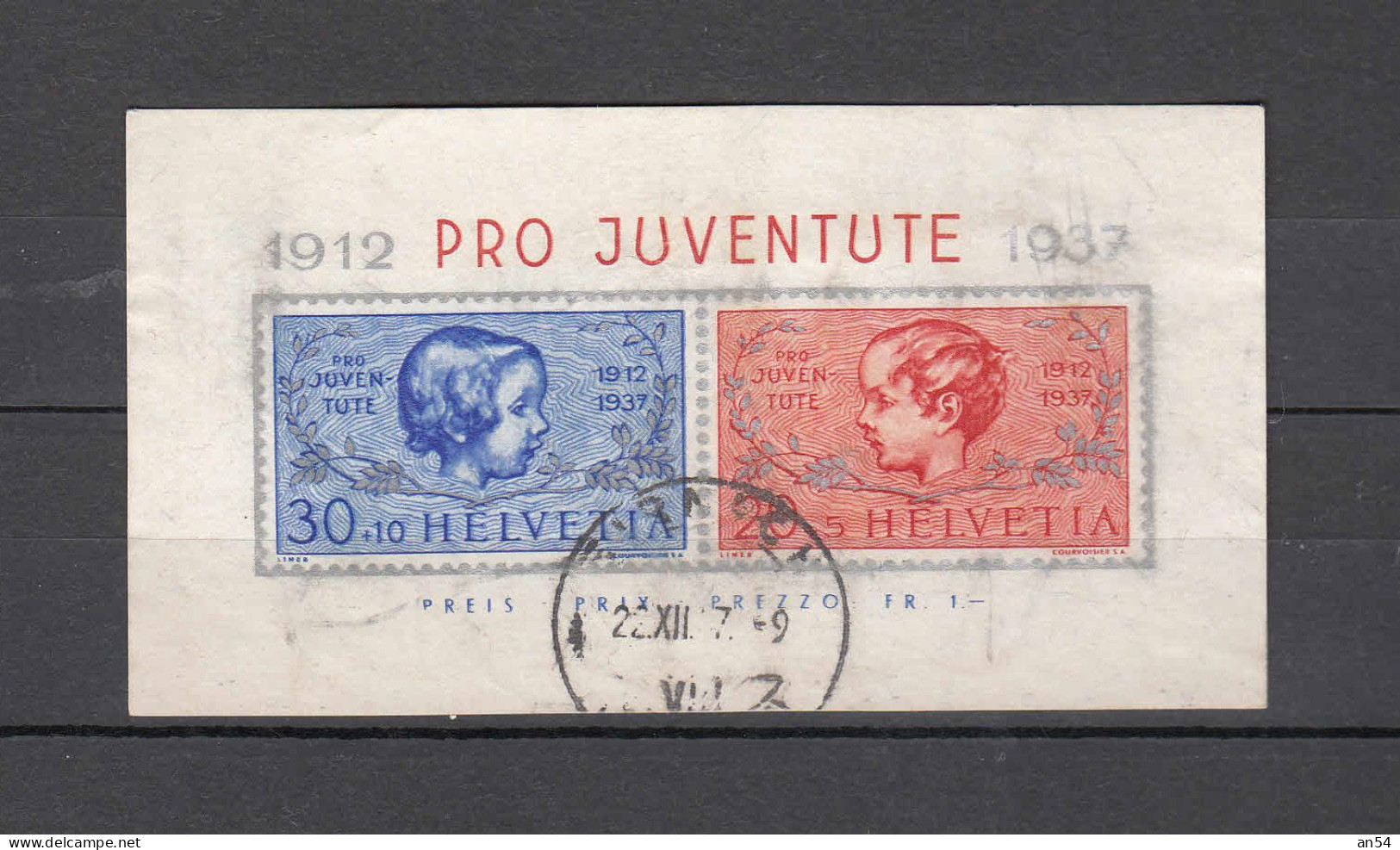 PJ   1937  BLOC   N° J831/J841   OBLITERE    COTE 70.00     CATALOGUE SBK - Used Stamps