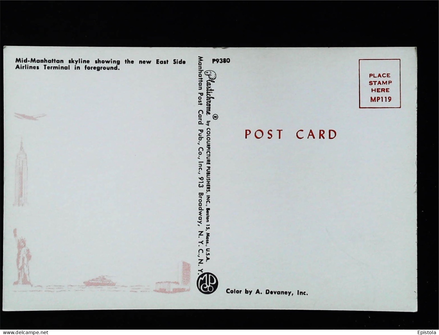 ►  EAST SIDE AIRLINES TERMINAL  Vintage Card 1960s   - NEW YORK CITY - Airports