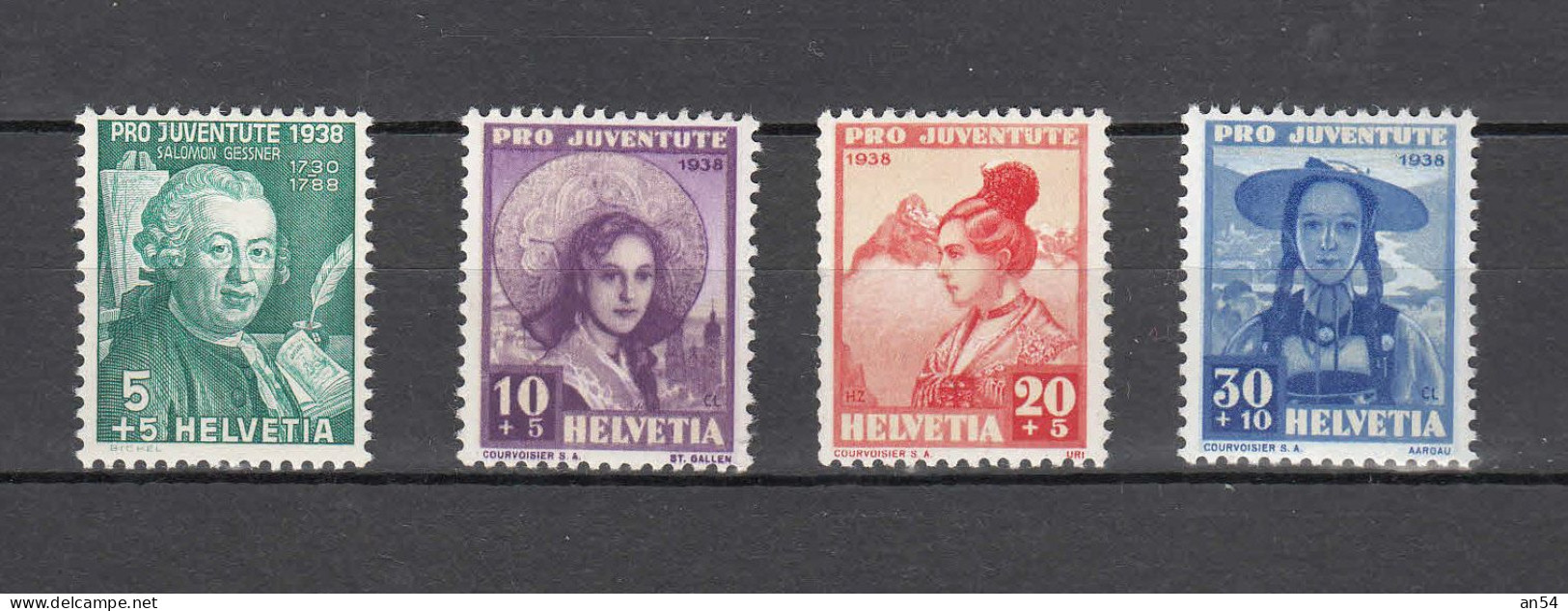 PJ   1938    N° J85 à J88  NEUFS**       COTE 10.00     CATALOGUE SBK - Unused Stamps