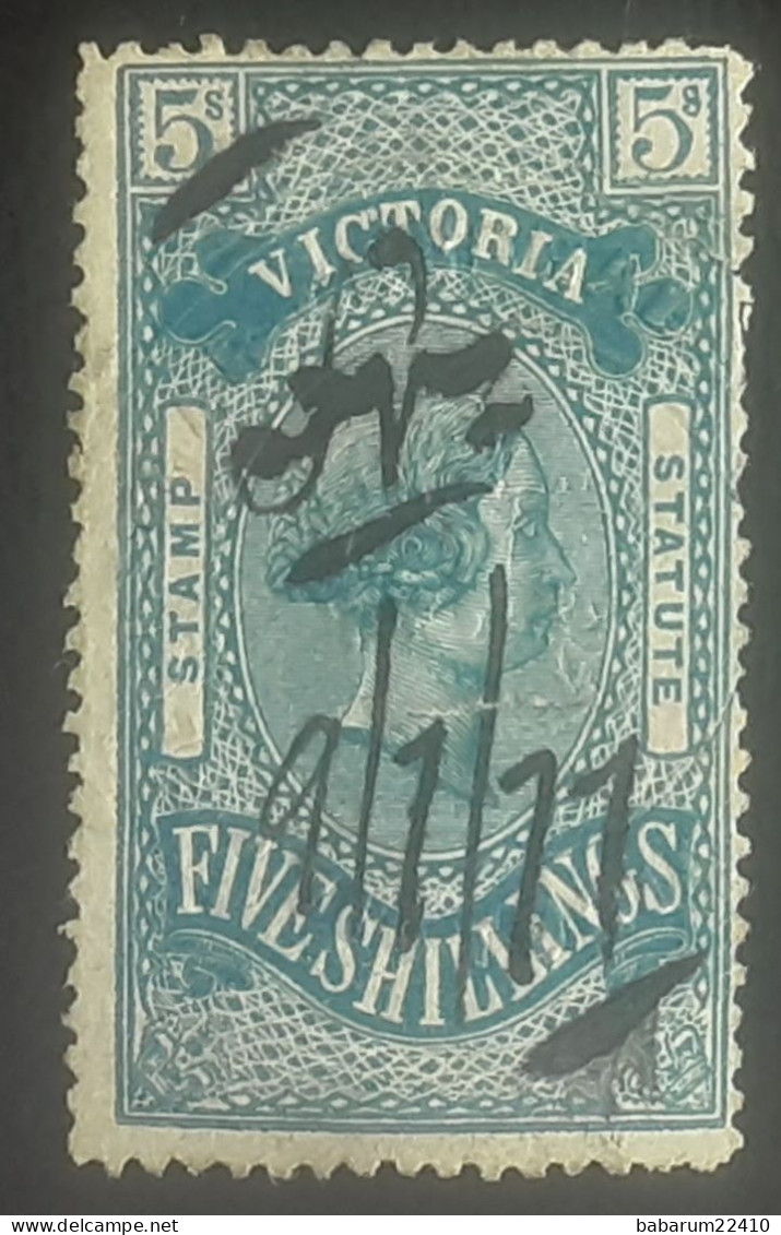 Victoria Stamp Statute 1884   5 Shillings - Oblitérés