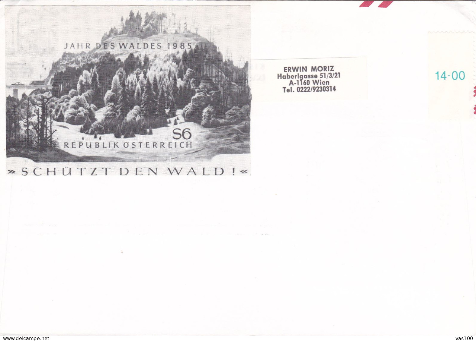 JAHR DES WALDES 1985- FIRST DAY OF ISSUE,ERSTTAG TREES- COVERS FDC AUSTRIA - Trees