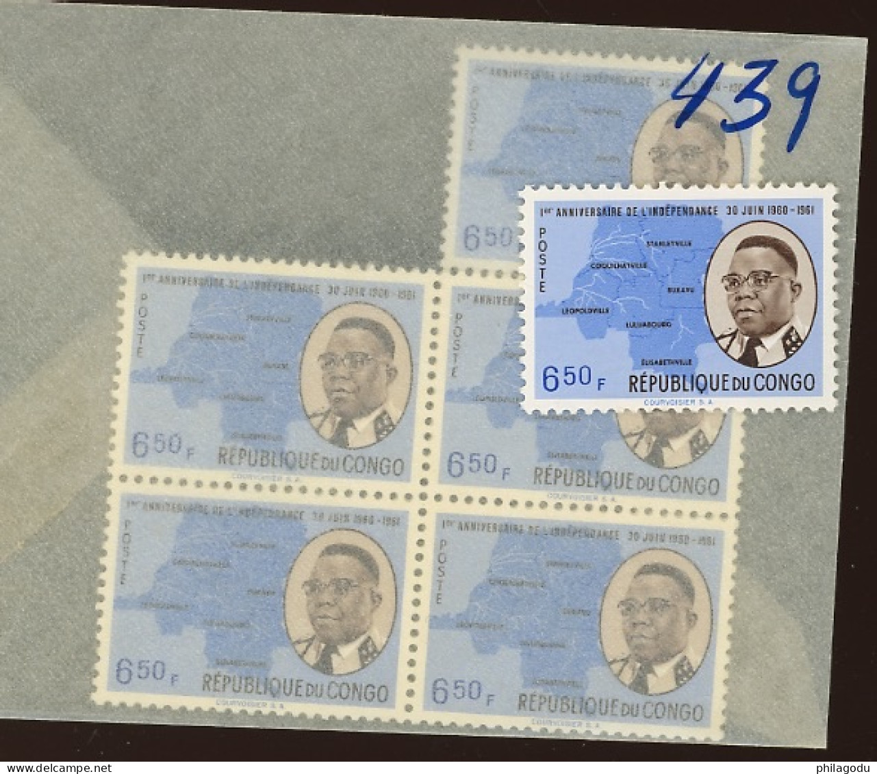 439 ** 6F50 Président Kasavubu ** Posrfris - Unused Stamps