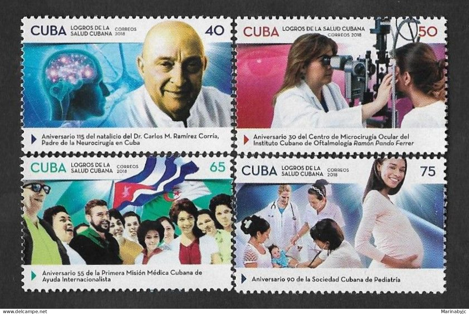 SE)2018 CUBA  FROM THE HEALTH SERIES, ACHIEVEMENTS OF CUBAN HEALTH, 4 STAMPS MNH - Sonstige & Ohne Zuordnung