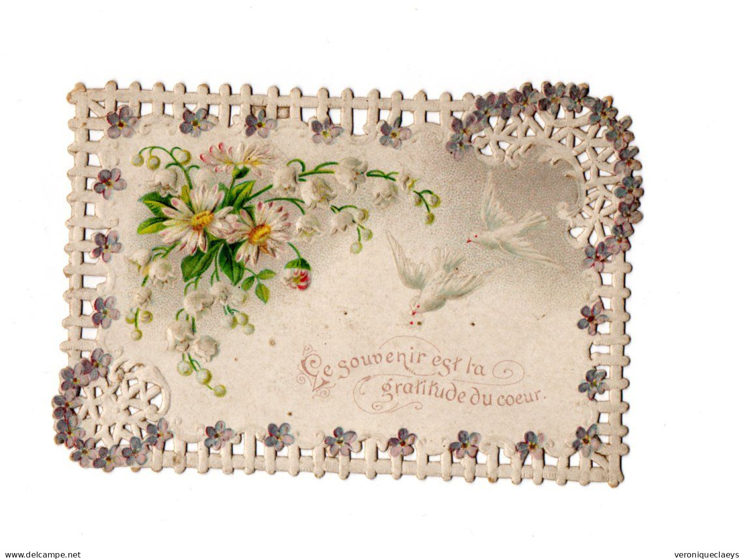 Canivet Carte Gaufrée Mignonette "Le Souvenir Est La Gratitude Du Cœur" C1/5 - Collections
