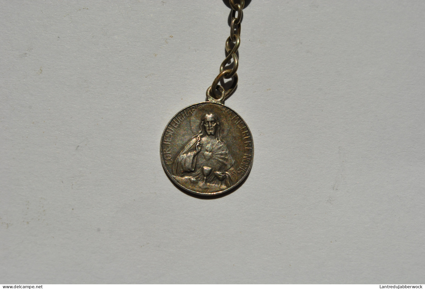Ancien Chapelet En Métal Argenté - Corail ? Et Petit Médaille En Argent Datée 1908 Zilveren Metalen Rozenkrans - Koraal - Religion & Esotérisme