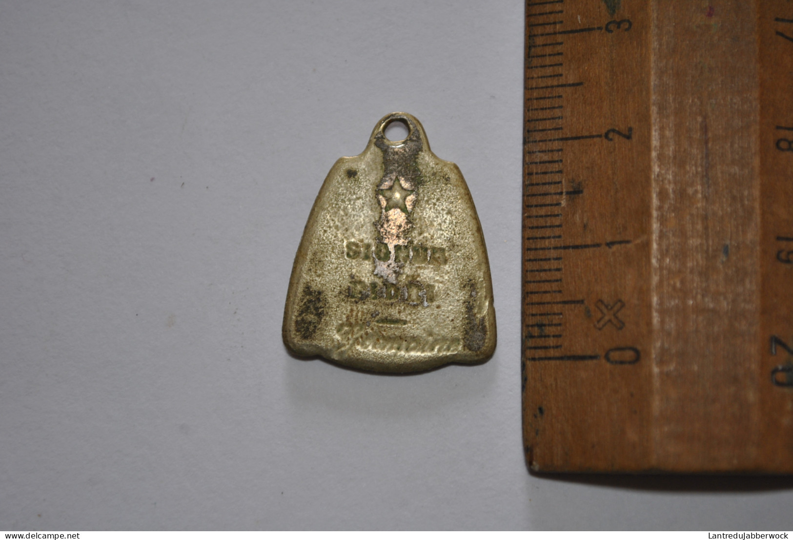 Ancienne Médaille Le Serviteur De Dieu Frère Mutien Marie Malonne Pendentif Aluminium Alu Souvenir - Religion & Esotericism