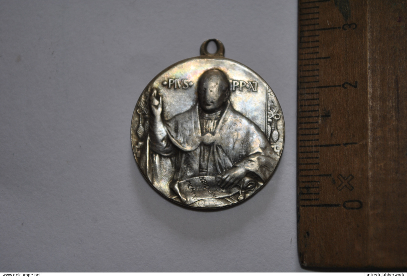 Ancienne Médaille Medaglia Anno Jubilae Romae 1925 - Pius XI Videte Regiones Pendentif Aluminium Alu Souvenir - Godsdienst & Esoterisme