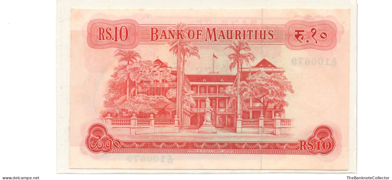 Mauritius 10 Rupees ND 1967 QEII P-31 UNC Foxing - Mauritius