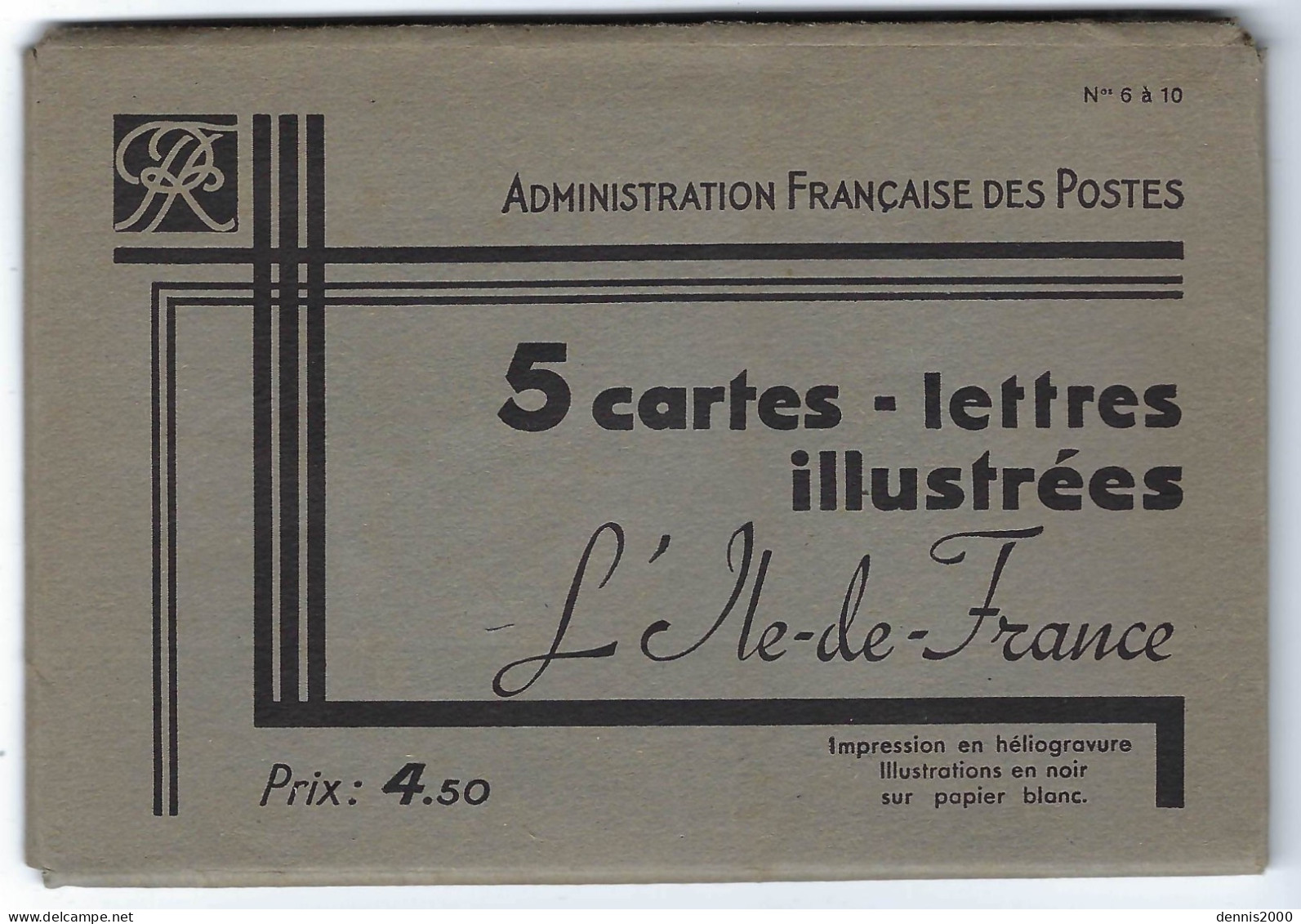 1938 - ARMOIRIES De L' ILE DE FRANCE - Série De 5 Cartes-Lettres Illustrées Dans Sa Pochette  - SUPER ETAT - Cartoline-lettere