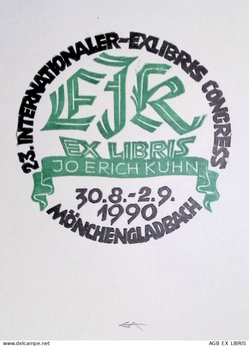 EX LIBRIS ERICH AULITZKY Per 23° INTERNATIONALER CONGRESS MONCHENGLADBACH L27bis-F02 EXLIBRIS Opus 156 - Ex Libris