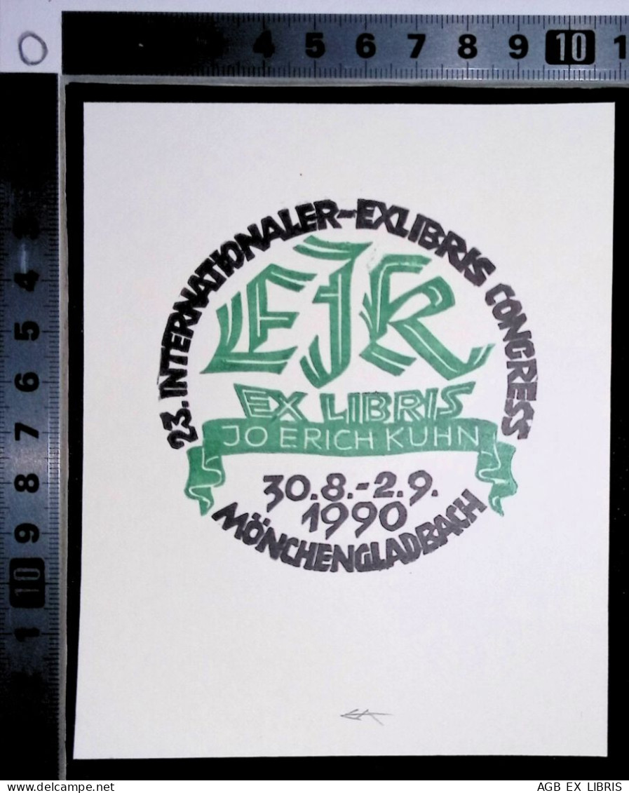 EX LIBRIS ERICH AULITZKY Per 23° INTERNATIONALER CONGRESS MONCHENGLADBACH L27bis-F02 EXLIBRIS Opus 156 - Ex Libris