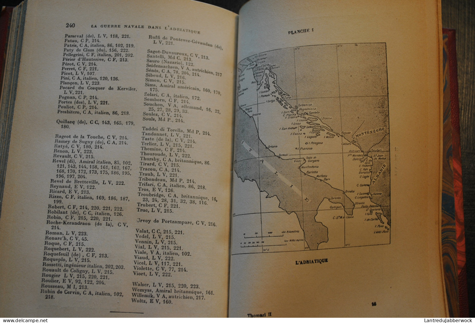 THOMAZI La Marine Française Dans La Grande Guerre La Guerre Navale Dans L'Adriatique 1914 18 Reliure Cuir Signée DE NOEL - Weltkrieg 1914-18