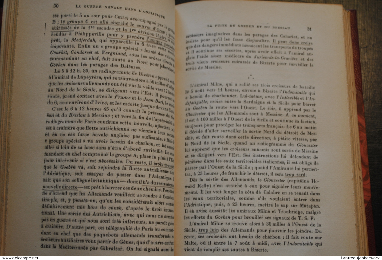 THOMAZI La Marine Française Dans La Grande Guerre La Guerre Navale Dans L'Adriatique 1914 18 Reliure Cuir Signée DE NOEL - War 1914-18