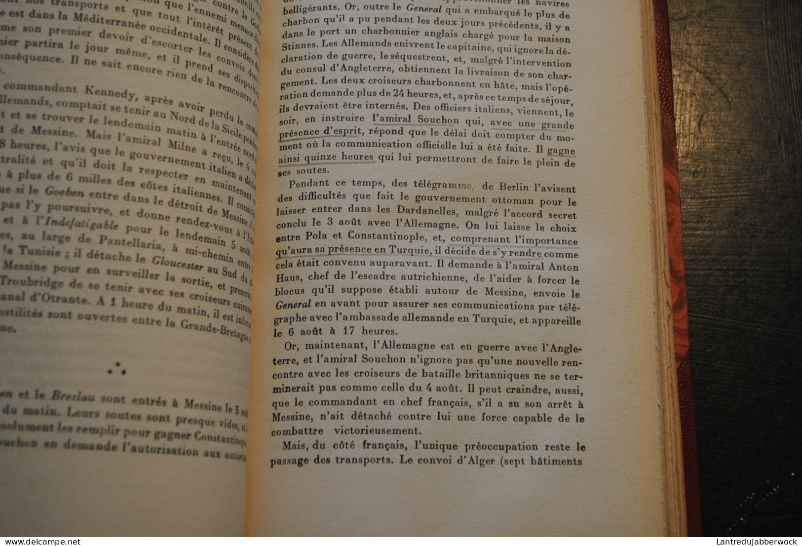 THOMAZI La marine française dans la grande guerre La guerre navale dans l'Adriatique 1914 18 Reliure cuir signée DE NOEL