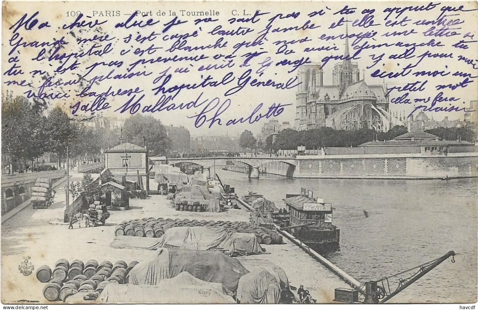 CPA - édit. C.L. - 109 - PARIS - Port De La Tournelle - La Seine Et Ses Bords