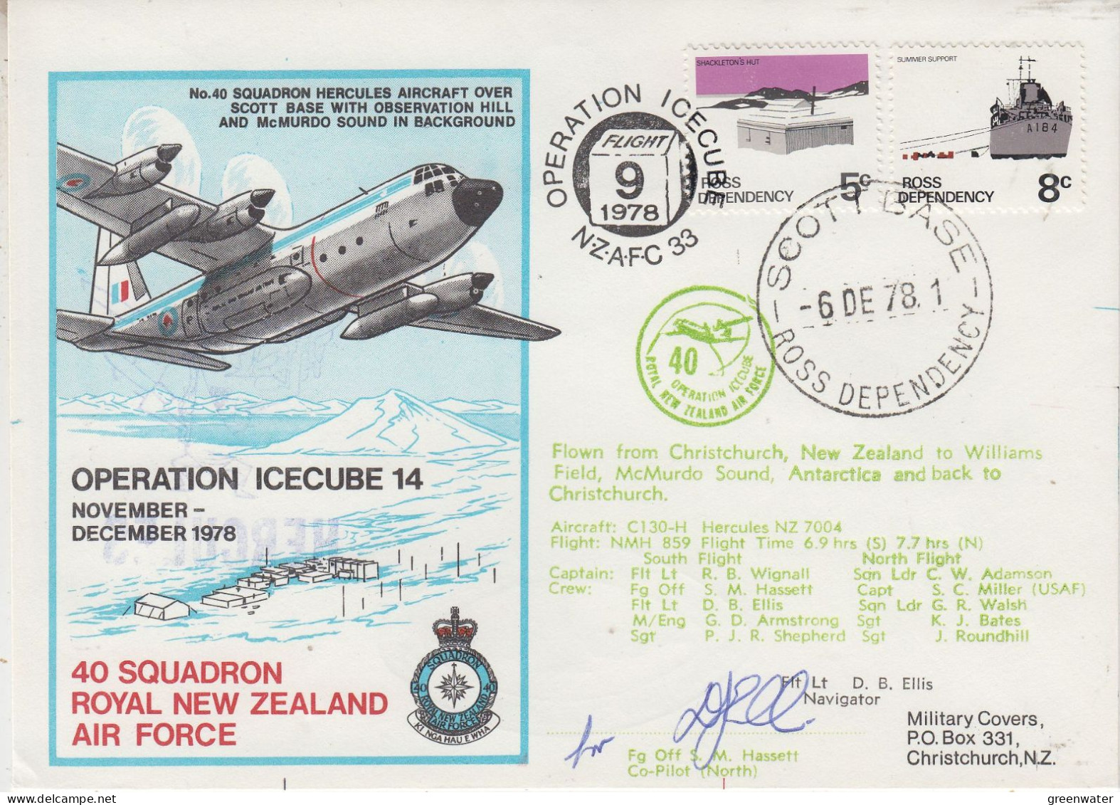 Ross Dependency 1978 Operation Icecube 14 Signature  Ca Scott Base 6 DEC 1978 (SO206) - Cartas & Documentos