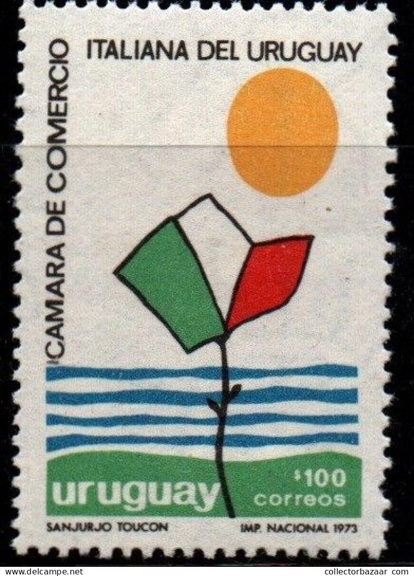 1973 Uruguay Sun Over Flower In Italian Colors Commerce  #862 ** MNH - Uruguay