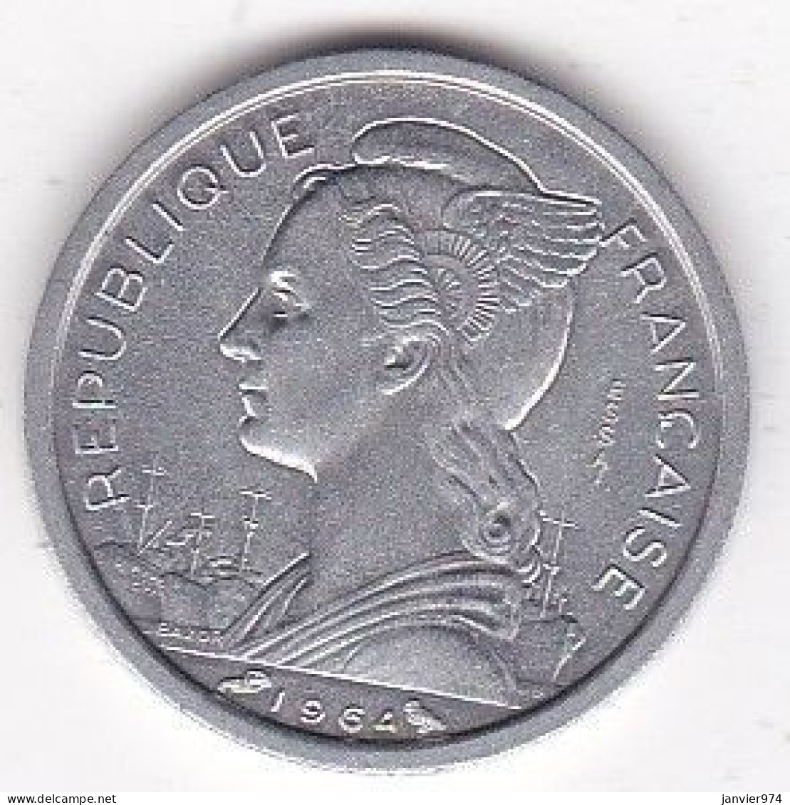Archipel Des Comores , Republique Française 1 Franc 1964 ESSAI , En Aluminium LEC# 32, UNC - Comoren