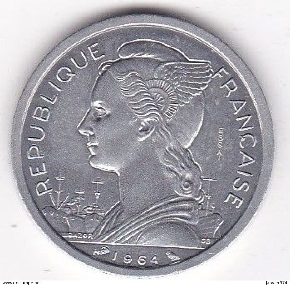 Archipel Des Comores , Republique Française 2 Francs 1964 ESSAI , En Aluminium LEC# 34, UNC - Comores