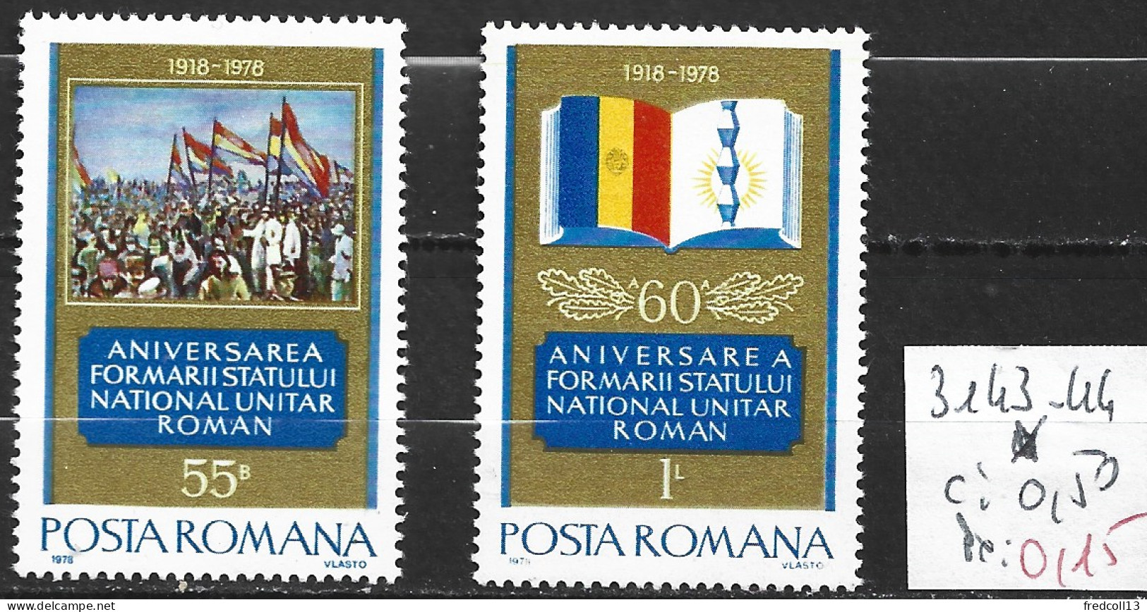 ROUMANIE 3143-44 * Côte 0.50 € - Unused Stamps