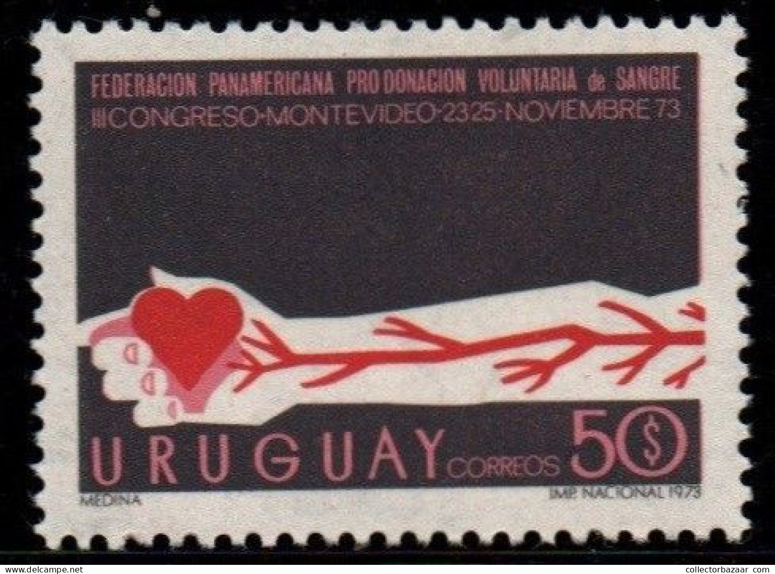 1973 Uruguay Arm With Arteries And Heart  #868 ** MNH - Uruguay