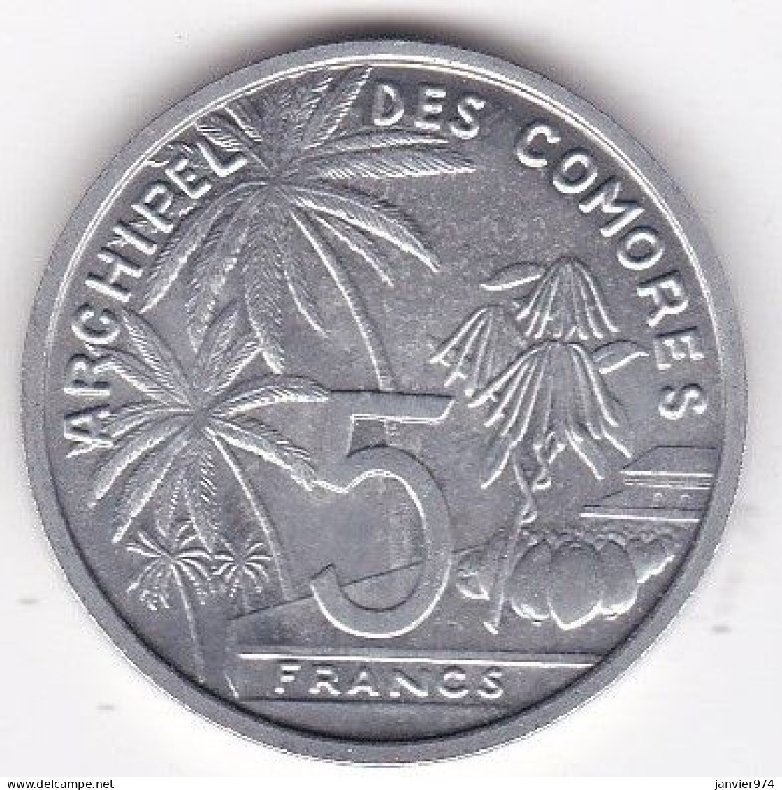 Archipel Des Comores , Republique Française 5 Francs 1964 ESSAI , En Aluminium LEC# 37, UNC - Komoren