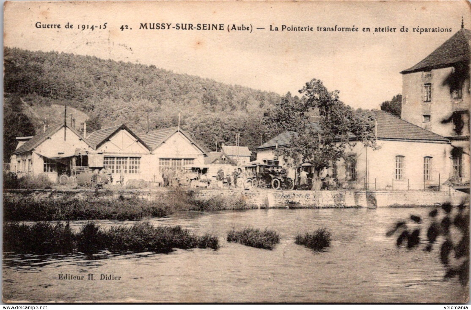 S15820 Cpa 10 Mussy Sur Seine - Guerre 1914 - La Pointerie Transformée En Atelier De Réparations - Mussy-sur-Seine