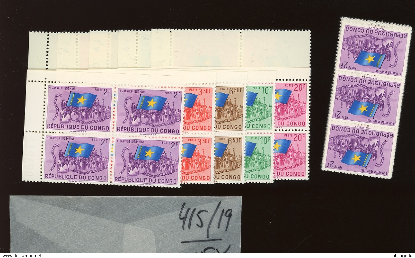415/419 **.  Drapeau. 15 Séries X 1,60€  = 24 € - Unused Stamps