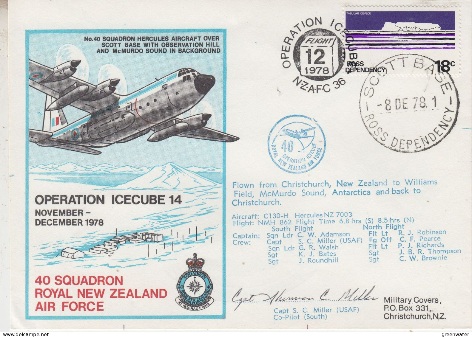 Ross Dependency 1978 Operation Icecube 14 Signature  Ca Scott Base 8 DEC 1978 (SO209) - Briefe U. Dokumente