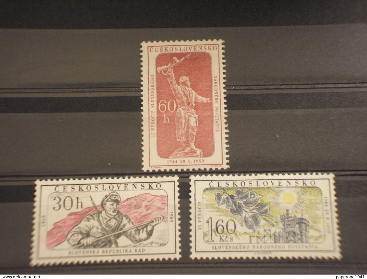 CECOSLOVACCHIA - 1959 RIVOLUZIONE 3 VALORI  - NUOVO(+) - Unused Stamps
