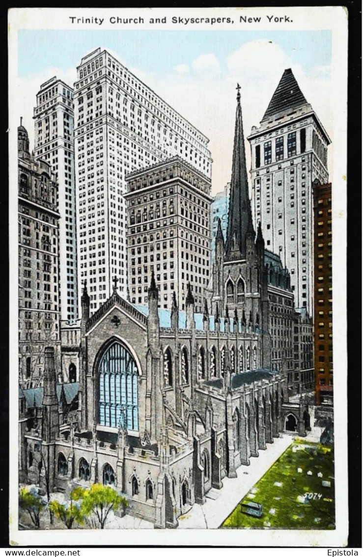 ►  TRINITY  CHURCH    Vintage Card 1920s   - NEW YORK CITY - Kerken