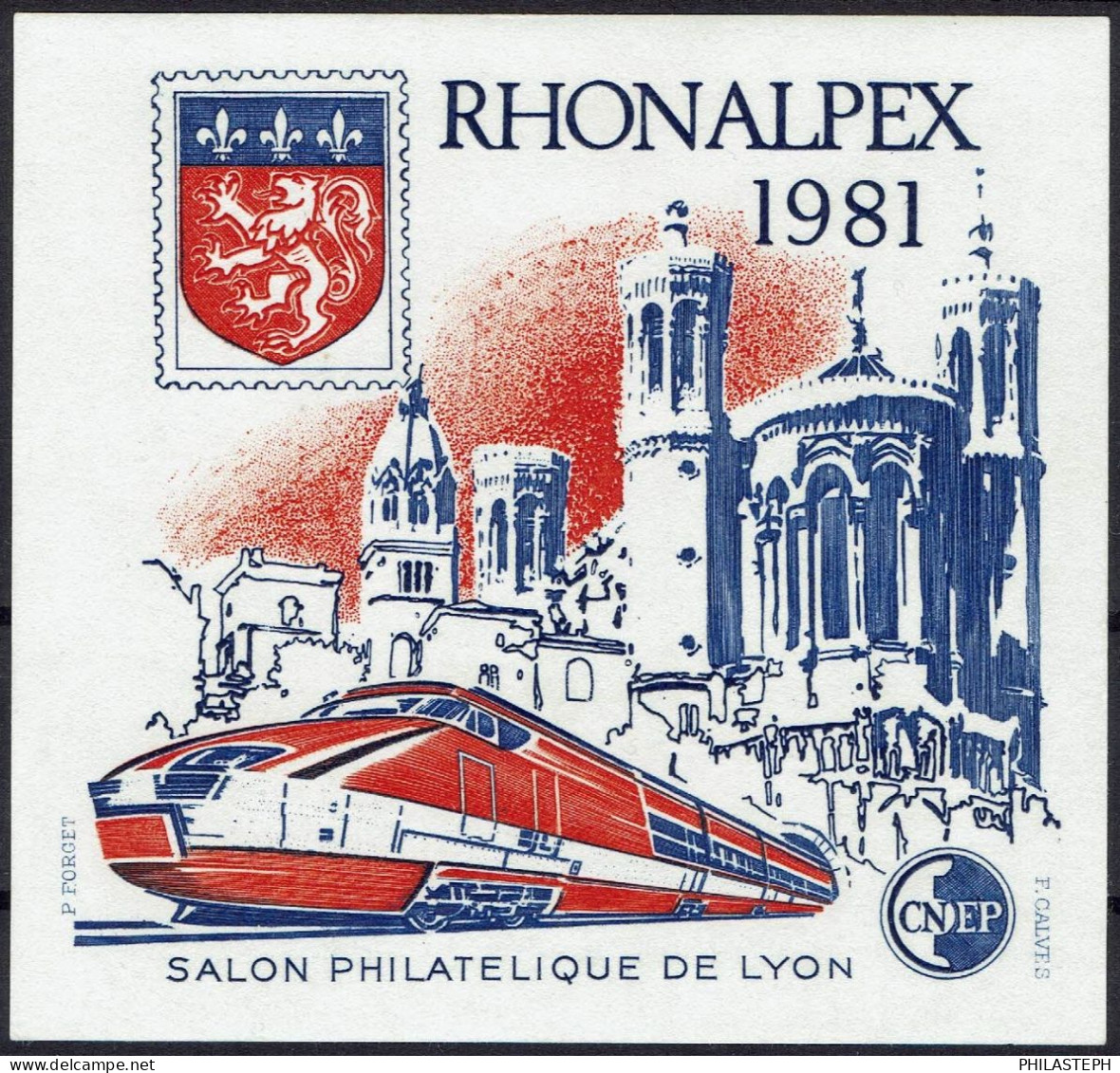 FRANCE CNEP N° 2 -  RHONALPEX 1981 - Salon Philatélique De Lyon - TGV - Neuf ** - Trenes