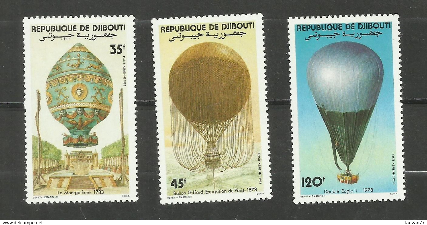 Djibouti POSTE AERIENNE N°178 à 180 Neufs** Cote 5.65€ - Djibouti (1977-...)