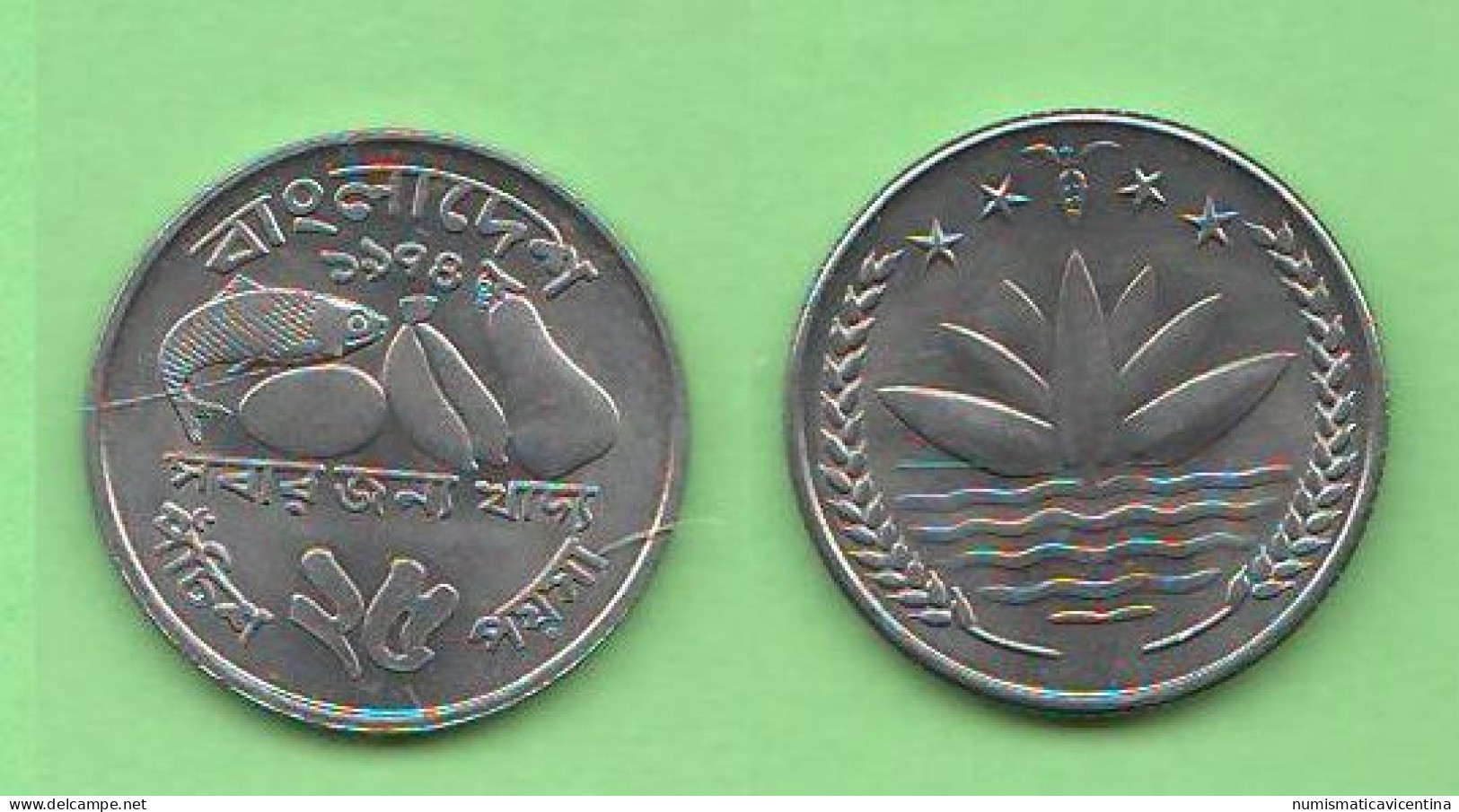 Bangladesh 25 + 50 Poisha FAO Steel Asian Coin - Bangladesh