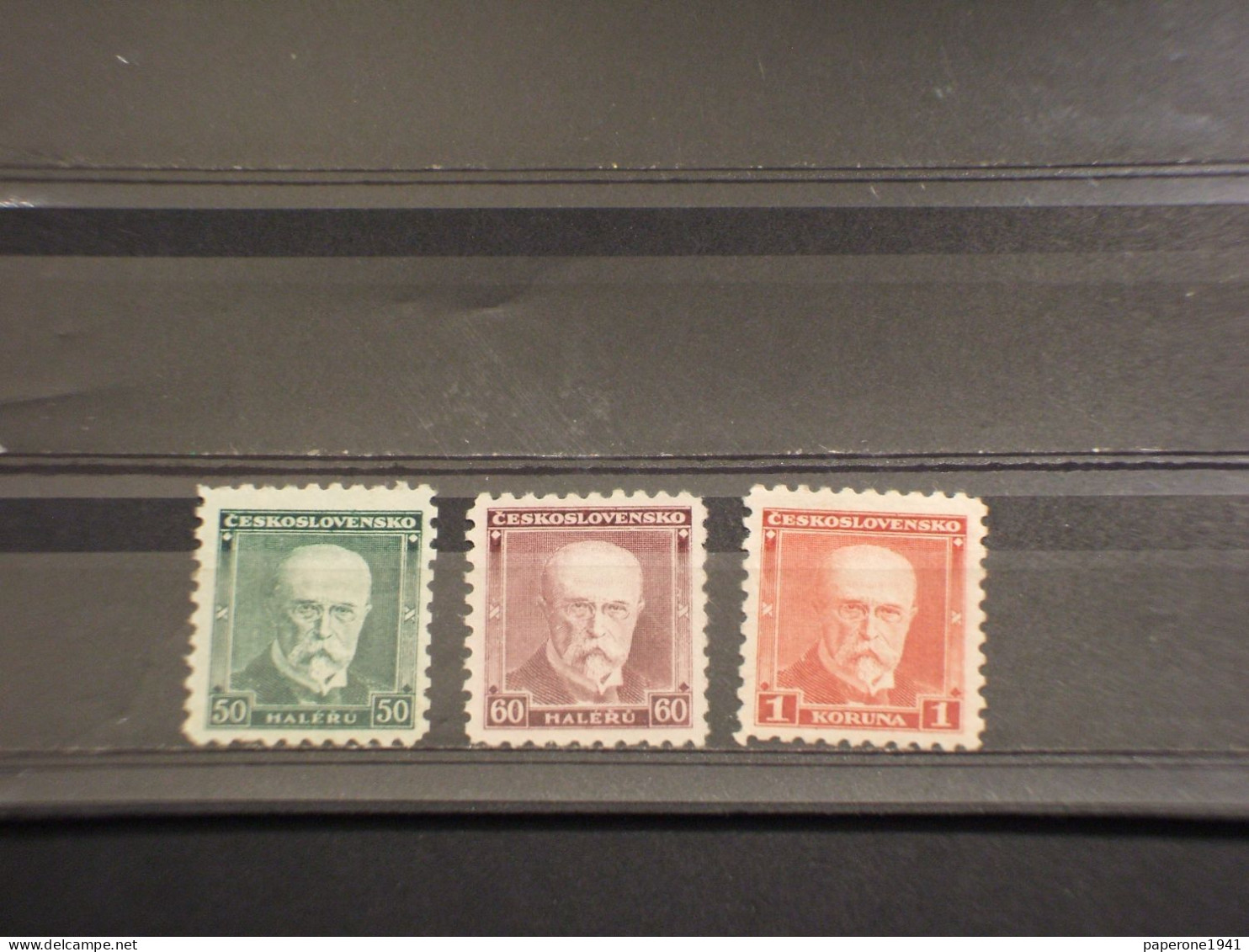CECOSLOVACCHIA - 1930 MASARYK  3 VALORI  - NUOVO(+) - Unused Stamps