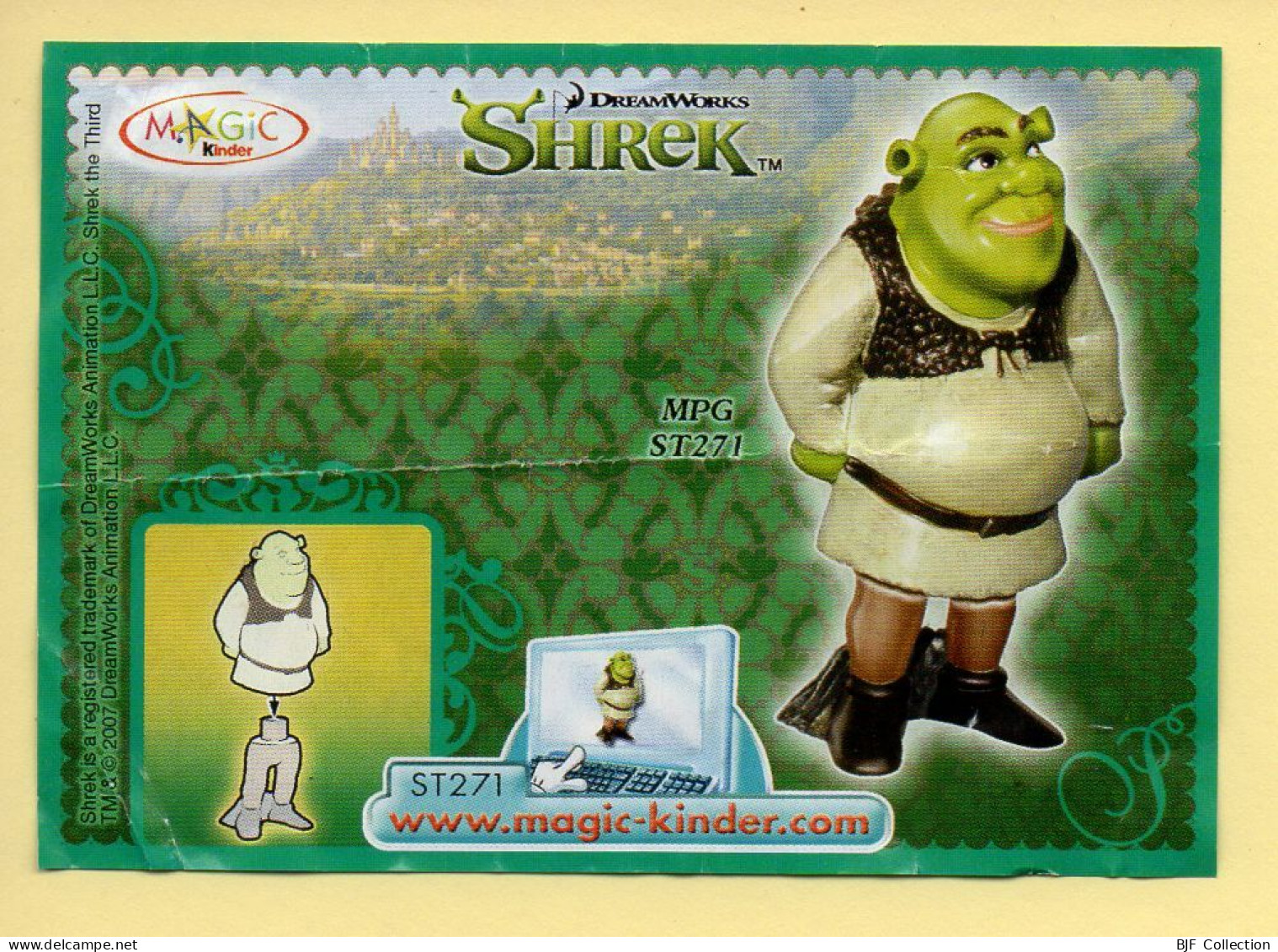 Kinder : BPZ N° ST271 : Shrek / Série SHREK - Notices