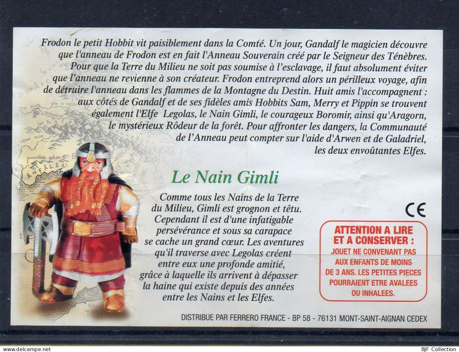 Kinder : BPZ Le Seigneur Des Anneaux : Le Nain Gimli - Instructions