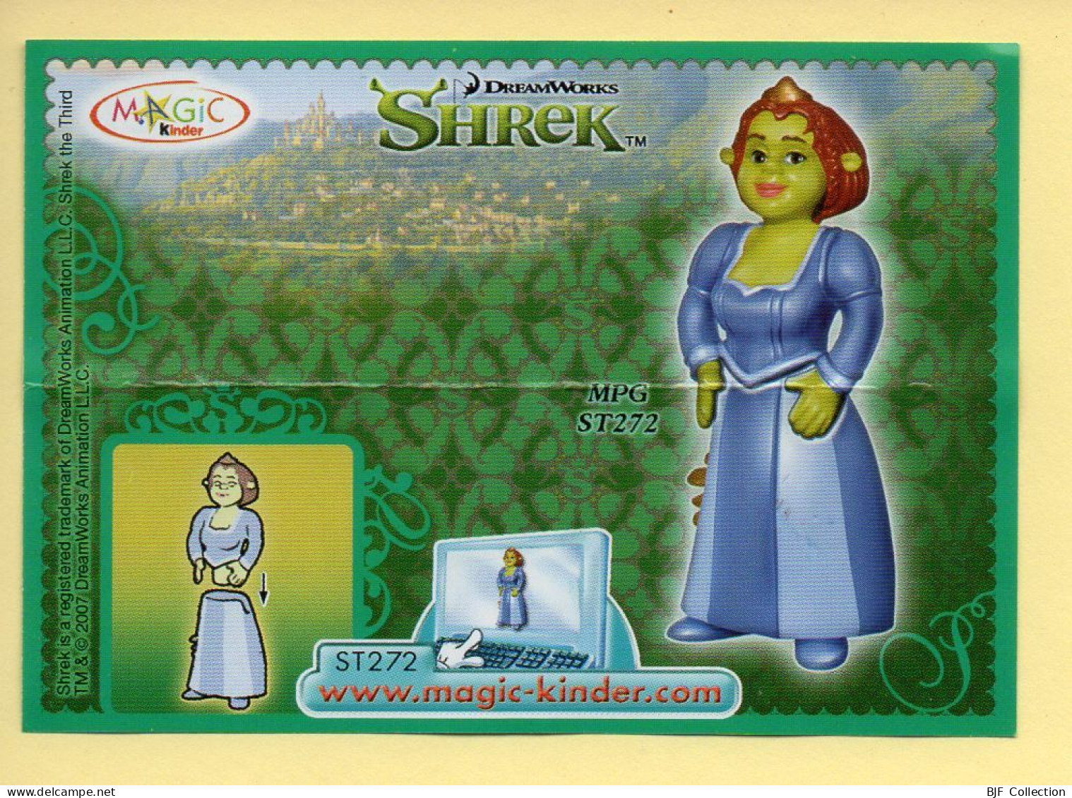 Kinder : BPZ N° ST272 : Fiona / Série SHREK - Instrucciones