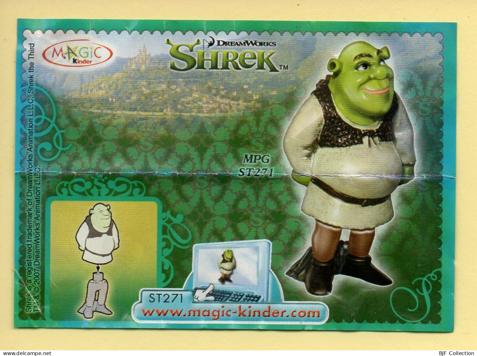 Kinder : BPZ N° ST271 : Shrek / Série SHREK - Instrucciones