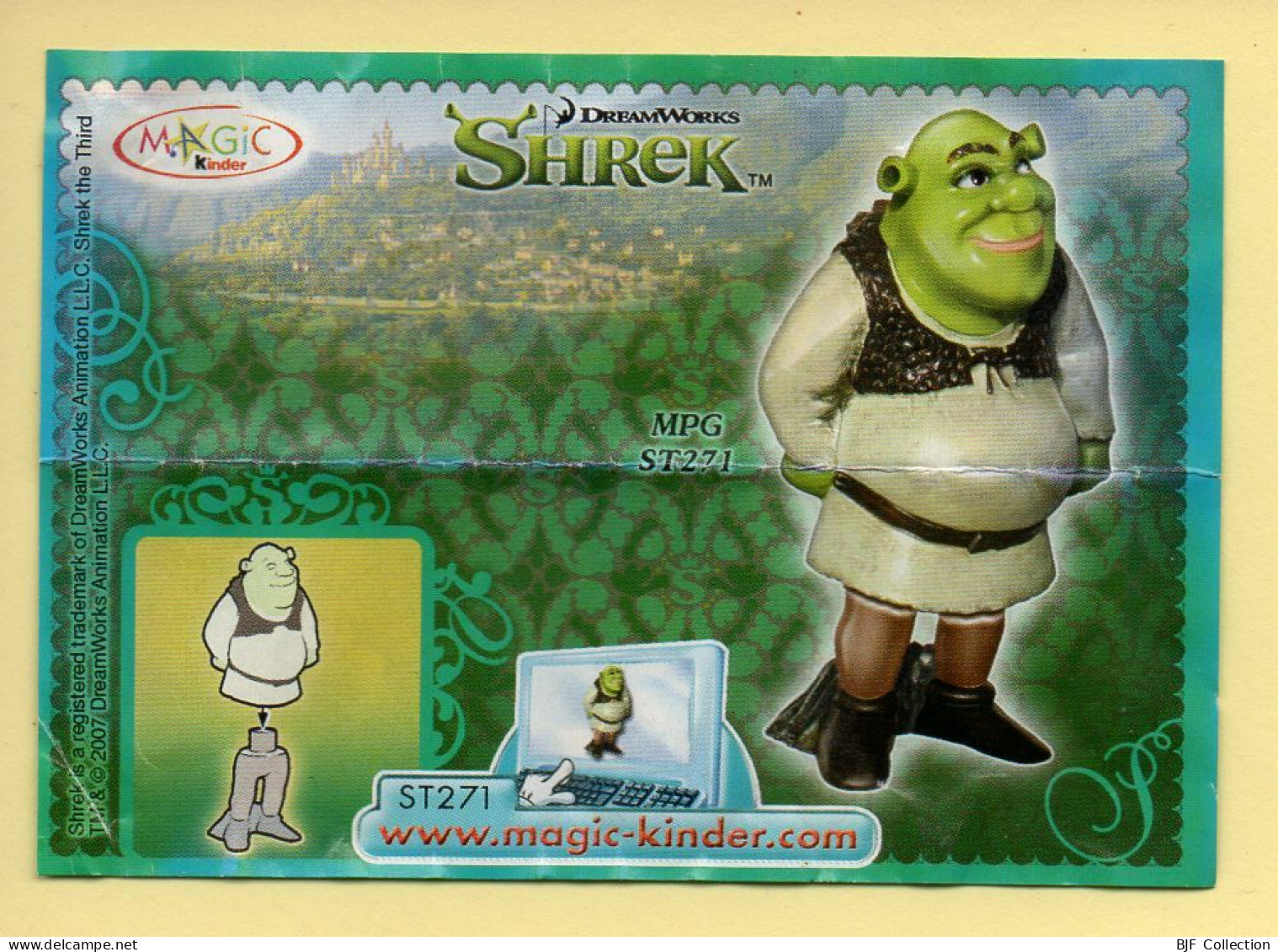 Kinder : BPZ N° ST271 : Shrek / Série SHREK - Notes