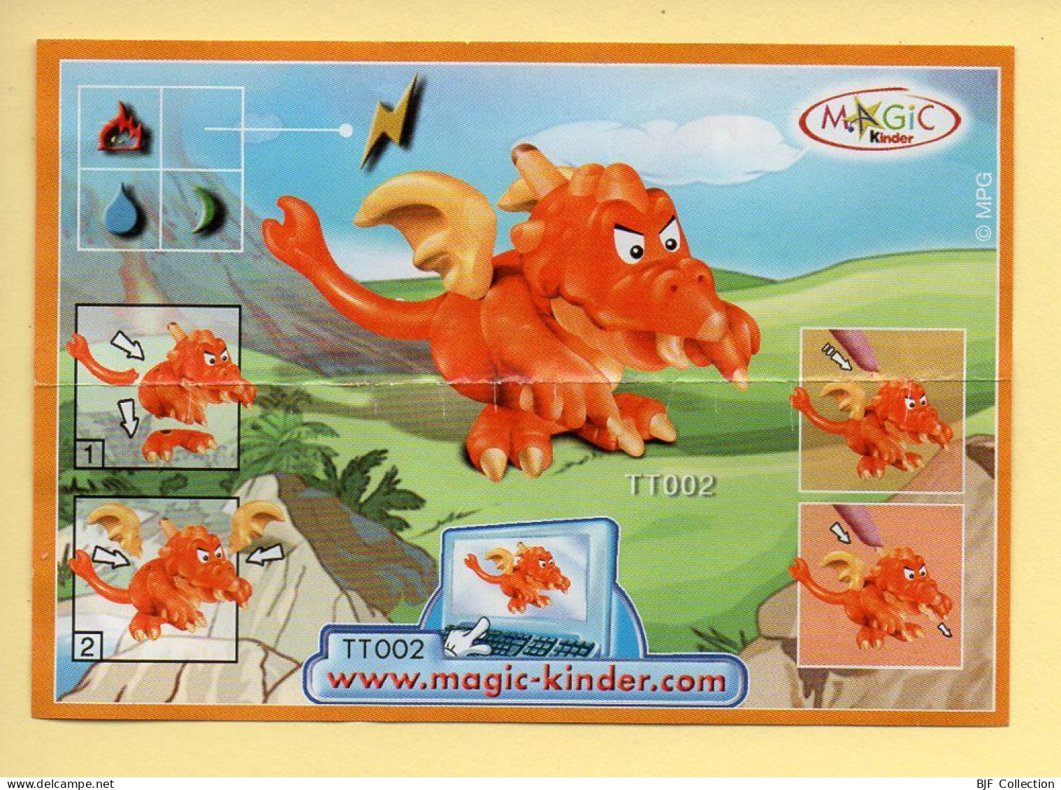 Kinder : BPZ N° TT002 : Série Dragons - Notices
