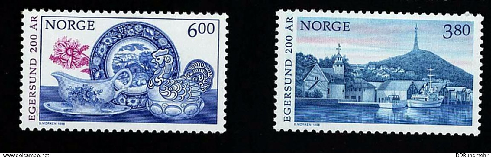 1998 Egersund Michel NO 1278 - 1279 Stamp Number NO 1194 - 1195 Yvert Et Tellier NO 1235 - 1236 Xx MNH - Neufs