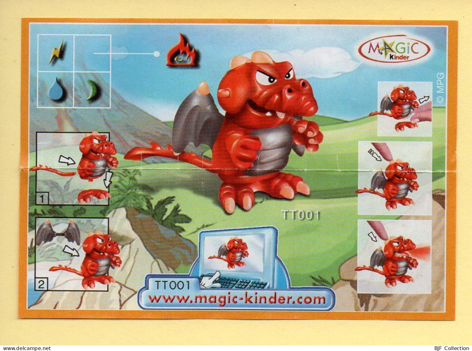 Kinder : BPZ N° TT001 : Série Dragons - Instructions