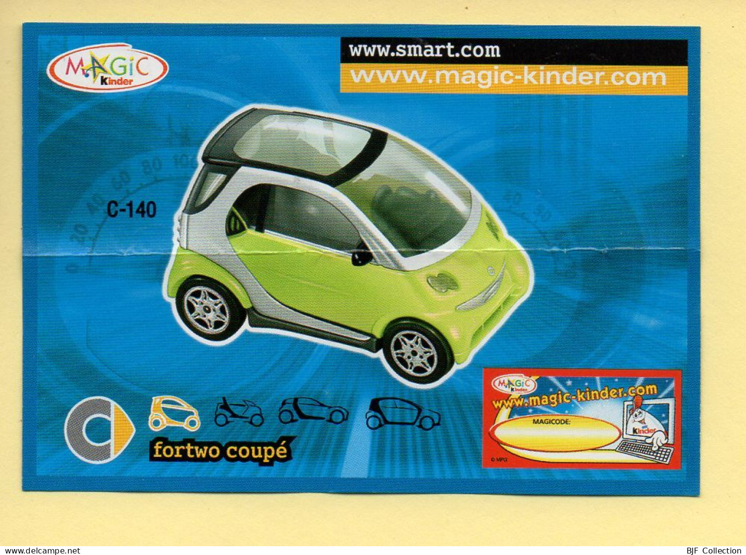 Kinder : BPZ N° C-140 : Série Voitures / Smart / Fortwo Coupé - Notes