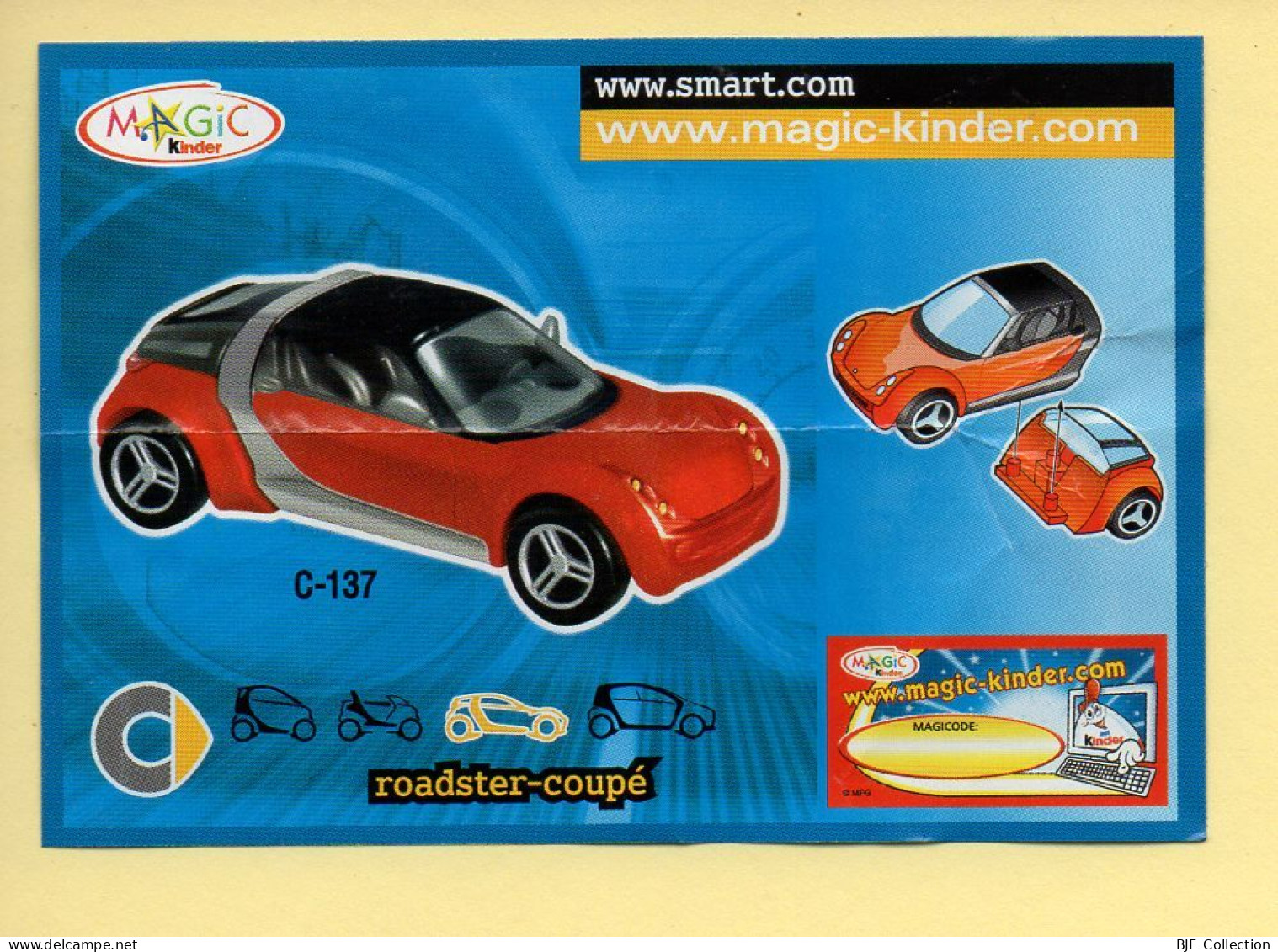 Kinder : BPZ N° C-137 : Série Voitures / Smart / Roadster-coupé - Notes